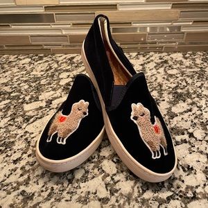 Soludos Velvet Llama Sneakers, Womens Size 9